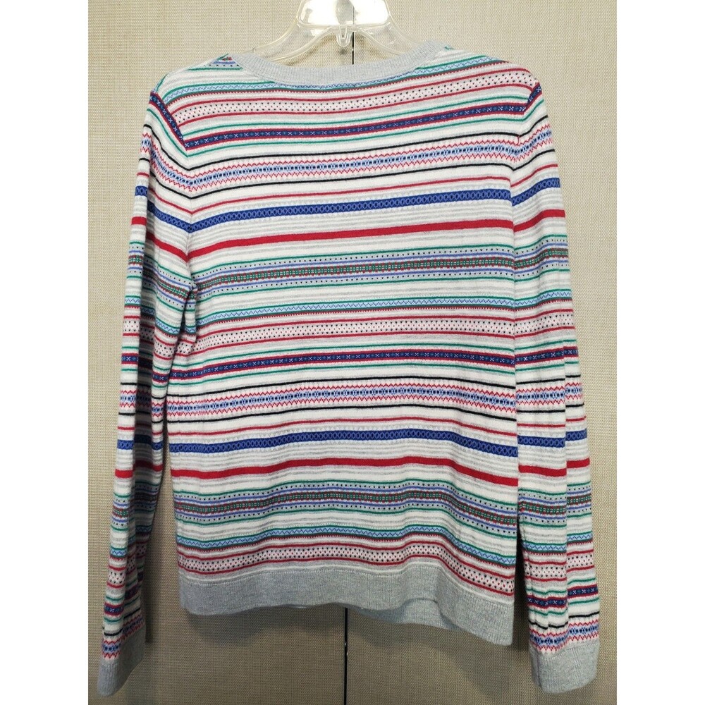 Talbots Lambswool Blend Multicolor Fair Isle Long Sleeve Button-Up Cardigan Sz M - Picture 4 of 5